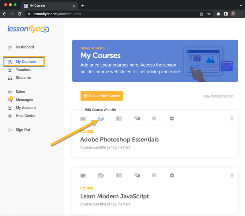 Edit Course Website icon