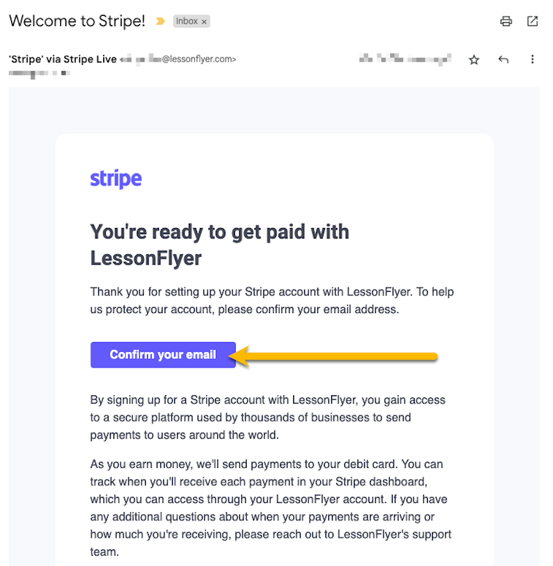 Confirm your email with Stripe.