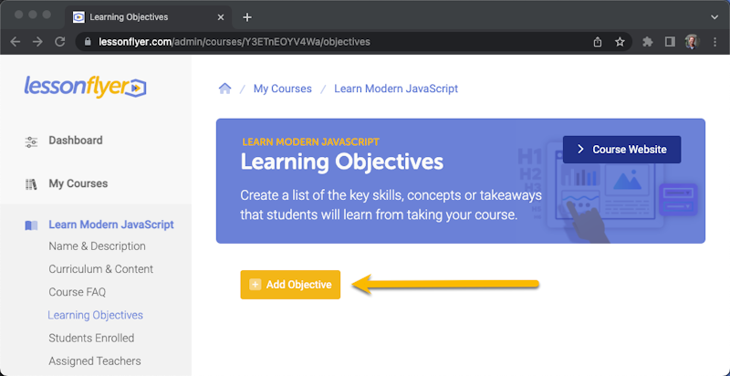 Add Learning Objective